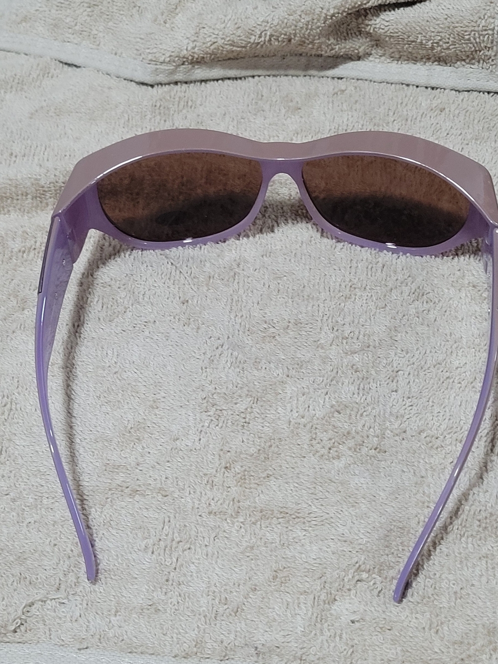 Women's Oversized Sunglasses in Light Mauve with Brown Lenses - Picture 4 of 6